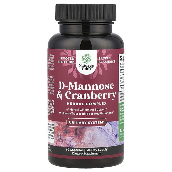 Nature's Craft, D-Mannose & Cranberry, 60 Capsules