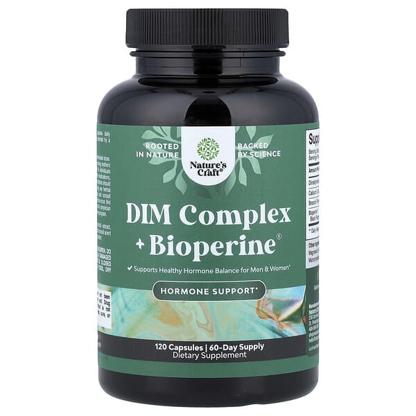 Nature's Craft, DIM Complex + Bioperine®, 120 Capsules