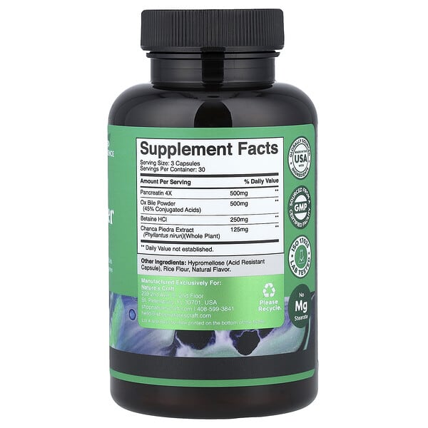 Alternative view of Nature's Craft, Gallbladder Support, 90 Capsules