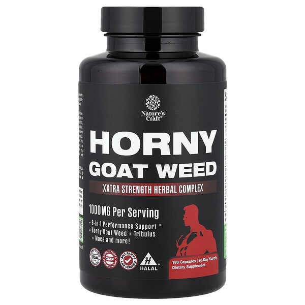 Nature's Craft, Horny Goat Weed, Xxtra Strength Herbal Complex, 180 Capsules