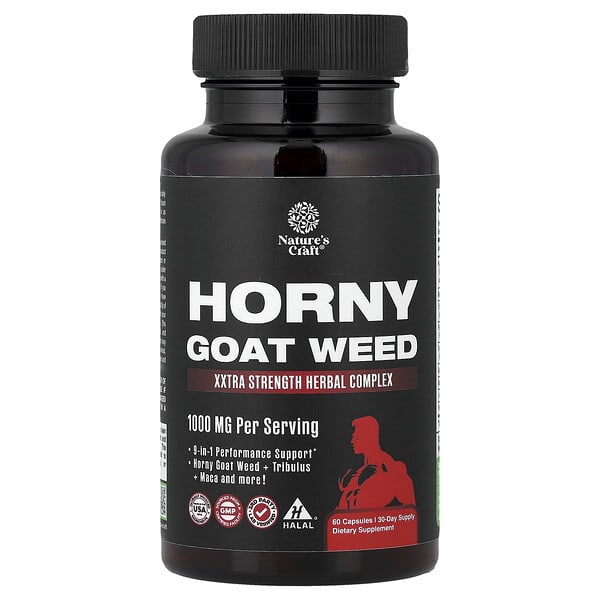 Nature's Craft, Horny Goat Weed, Xxtra Strength Herbal Complex, 60 Capsules