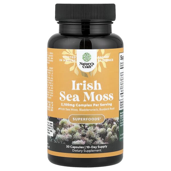 Nature's Craft, Irish Sea Moss, 30 Capsules