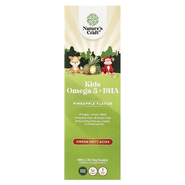 Nature's Craft, Kids Omega 3 + DHA, Pineapple, 2 fl oz (60 ml)