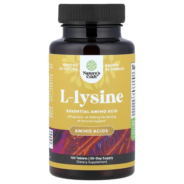 Nature's Craft, L-lysine, 100 Tablets (500 mg per Tablet)