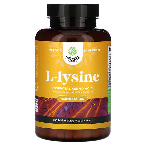 Nature's Craft, L-Lysine, 240 Tablets (500 mg per Tablet) 4 Nature's Craft, L-Lysine, 240 Tablets (500 mg per Tablet)