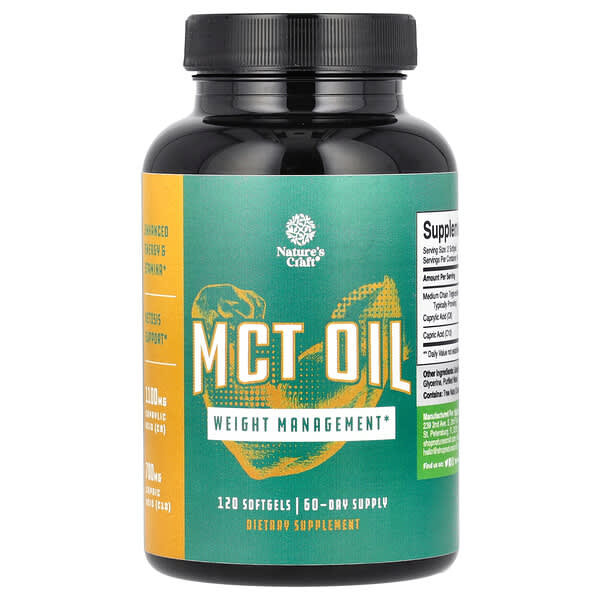 Nature's Craft, MCT Oil, 120 Softgels (1,000 mg per Softgel)