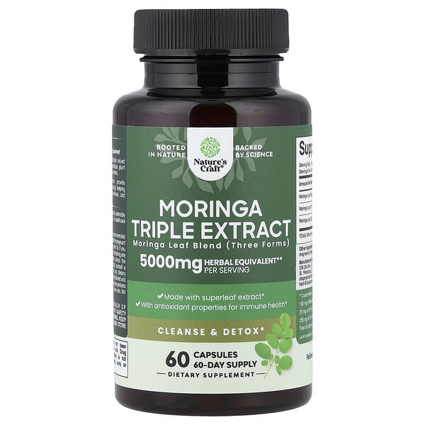 Nature's Craft, Moringa Triple Extract, 5,000 mg, 60 Capsules