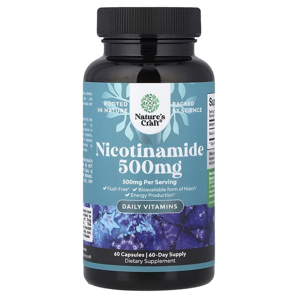 Nature's Craft, Nicotinamide , 500 mg , 60 Capsules