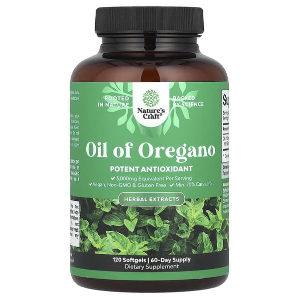 Nature's Craft, Oil of Oregano, 120 Softgels (150 mg per Softgel)