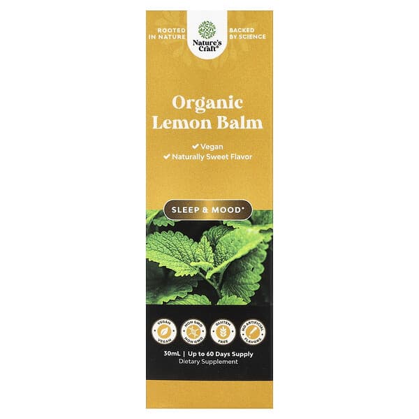 Nature's Craft, Organic Lemon Balm, 30 ml