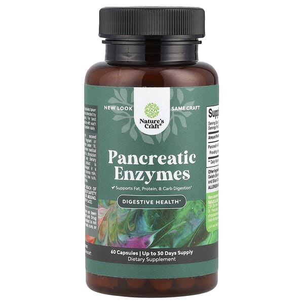 Nature's Craft, Pancreatic Enzymes, 60 Capsules (325 mg per Capsule)