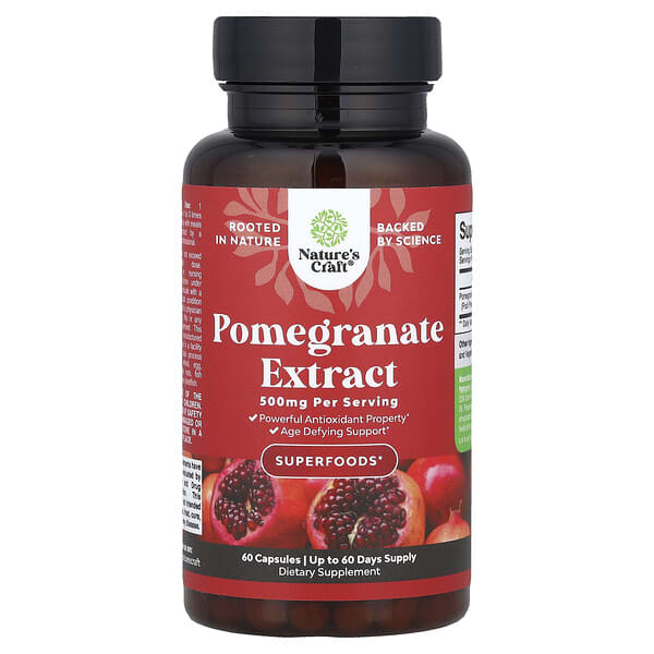 Nature's Craft, Pomegranate Extract , 500 mg, 60 Capsules