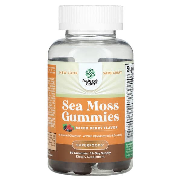 Nature's Craft, Sea Moss Gummies, Mixed Berry , 30 Gummies 1 Nature's Craft, Sea Moss Gummies, Mixed Berry , 30 Gummies