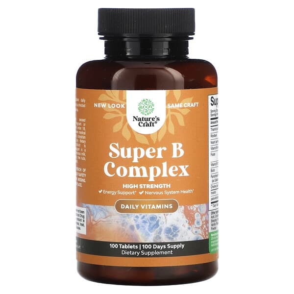 Nature's Craft, Super B Complex, High Strength, 100 Tablets