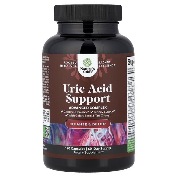 Nature's Craft, Uric Acid Support With Celery Seed & Tart Cherry, 120 Capsules 5 Nature's Craft, Uric Acid Support With Celery Seed & Tart Cherry, 120 Capsules