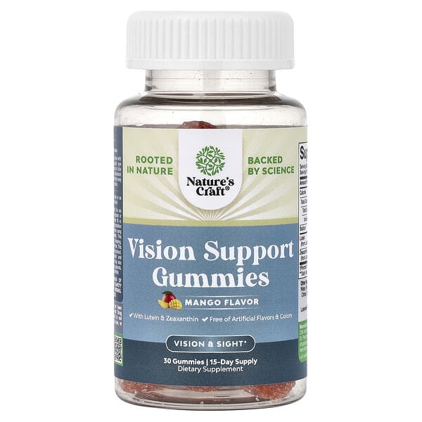 Nature's Craft, Vision Support Gummies, Mango , 30 Gummies