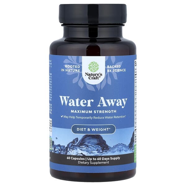 Nature's Craft, Water Away, Maximum Strength, 60 Capsules