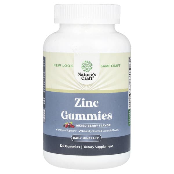 Nature's Craft, Zinc Gummies, Mixed Berry, 120 Gummies