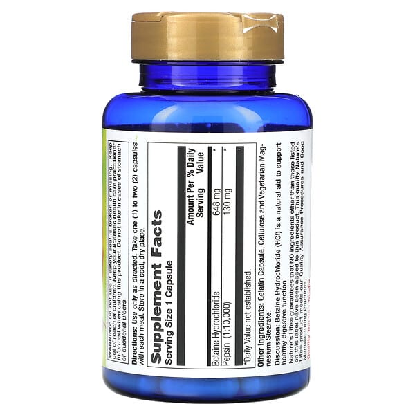 Alternative view of Nature's Life, Betaine HCl, 648 mg, 100 Capsules