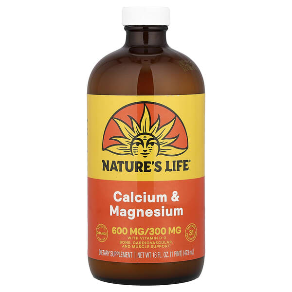 Nature's Life, Calcium & Magnesium, Natural Orange, 16 fl oz (473 ml)