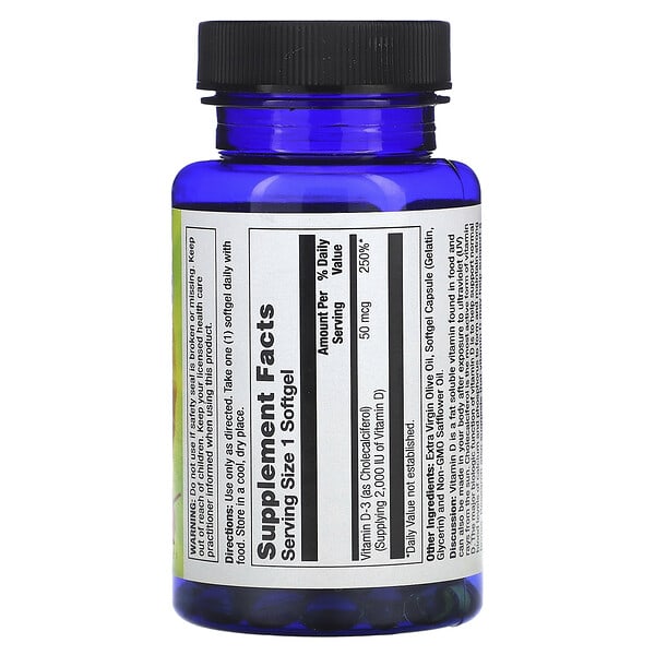 Alternative view of Nature's Life, D-3, 50 mcg, 120 Softgels