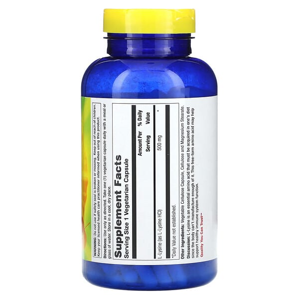 Alternative view of Nature's Life, L-Lysine, 500 mg, 250 Vegetarian Capsules