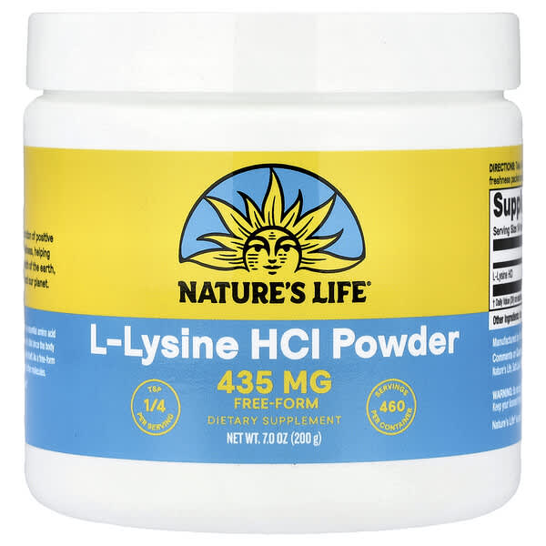 Nature's Life, L-Lysine HCI Powder, 435 mg, 7 oz (200 g)