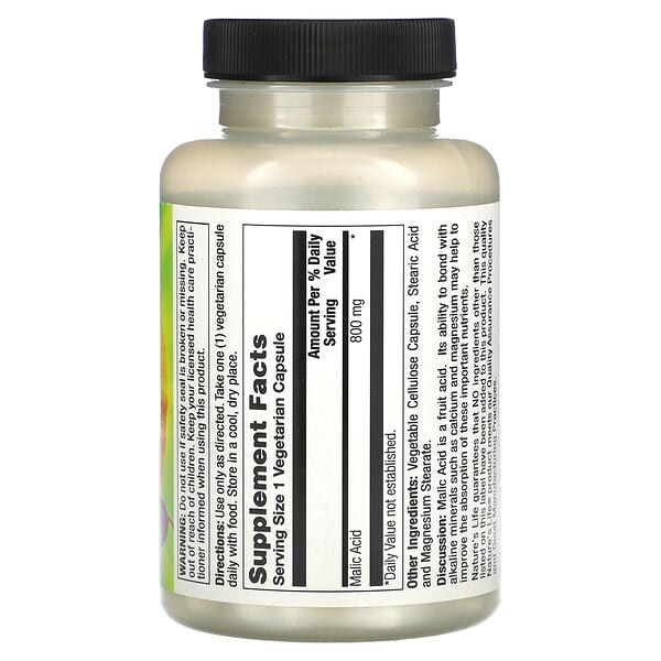 Alternative view of Nature's Life, Malic Acid , 800 mg, 100 Vegetarian Capsules