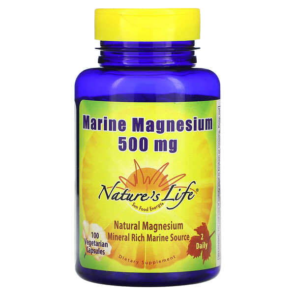 Nature's Life, Marine Magnesium, 100 Vegetarian Capsules (250 mg per Capsule)