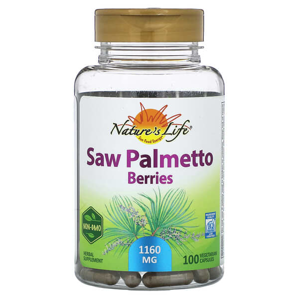 Nature's Life, Saw Palmetto Berries, 100 Vegetarian Capsules (580 mg per Capsule)