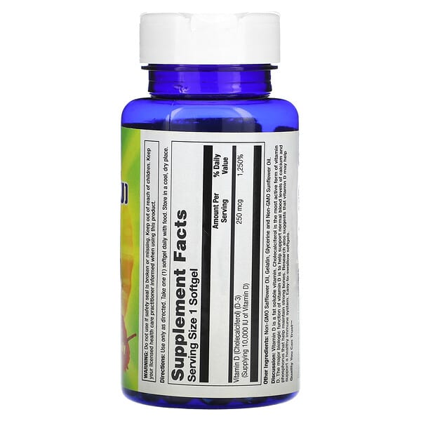 Alternative view of Nature's Life, Ultra D-3, 250 mcg (10,000 IU), 100 Softgels