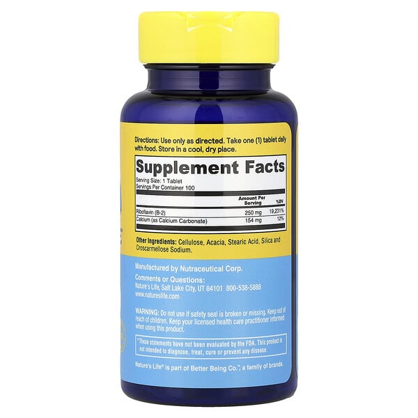 Alternative view of Nature's Life, Vitamin B-2, Energizing, 100 Tablets