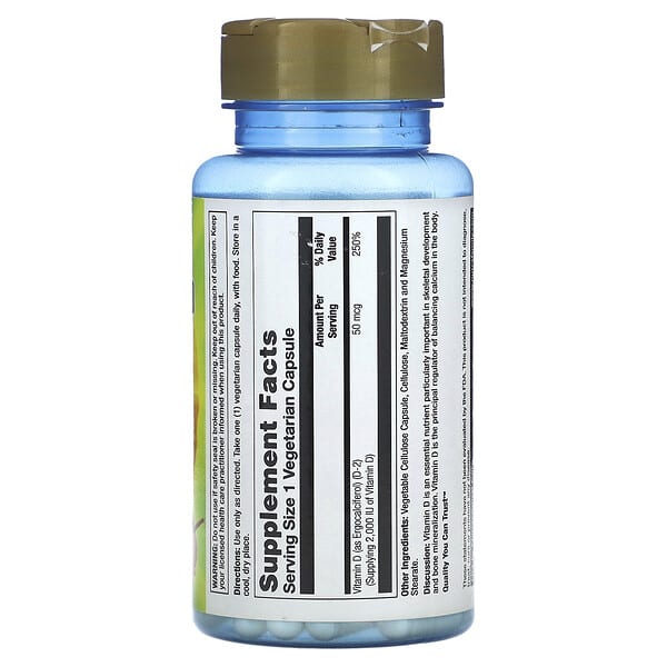 Alternative view of Nature's Life, Vitamin D-2, 50 mcg (2,000 IU), 90 Vegetarian Capsules