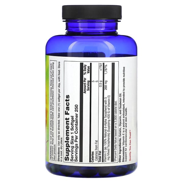 Alternative view of Nature's Life, Vitamin E, 268 mg (400 IU), 250 Softgels