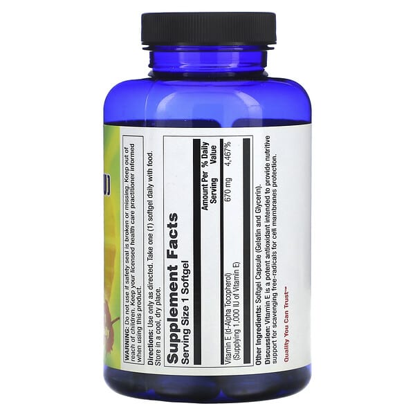 Alternative view of Nature's Life, Vitamin E, 670 mg (1,000 IU), 100 Softgels