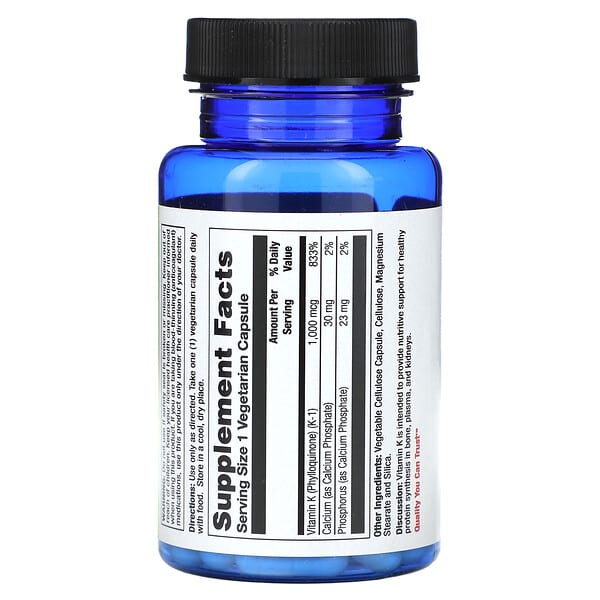 Alternative view of Nature's Life, Vitamin K, 1,000 mcg, 50 Vegetarian Capsules