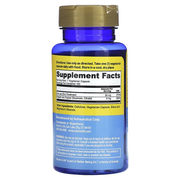 Alternative view of Nature's Life, Zinc, 100 Capsules