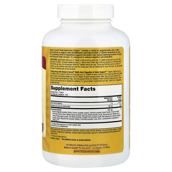 Alternative view of Nature's Secret, Multi-Herb Colon Cleanse™, 275 Tablets