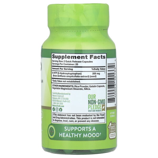 Alternative view of Nature's Truth, 5-HTP, 50 Quick Release Capsules (100 mg per Capsule)