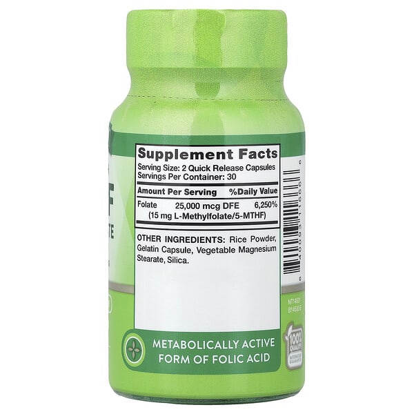 Alternative view of Nature's Truth, 5-MTHF L-Methylfolate, 60 Quick Release Capsules (7.5 mg per Capsule)