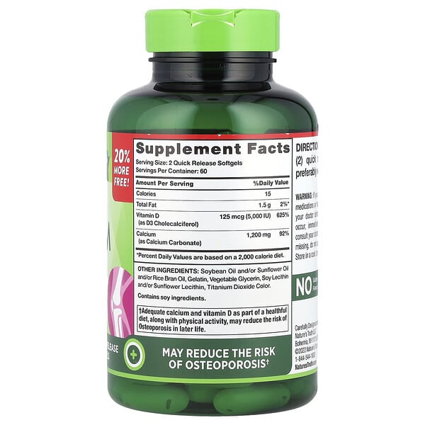 Alternative view of Nature's Truth, Absorbable Calcium Plus D3, 120 Quick Release Softgels