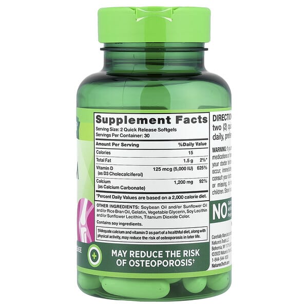 Alternative view of Nature's Truth, Absorbable Calcium Plus D3, 60 Quick Release Softgels