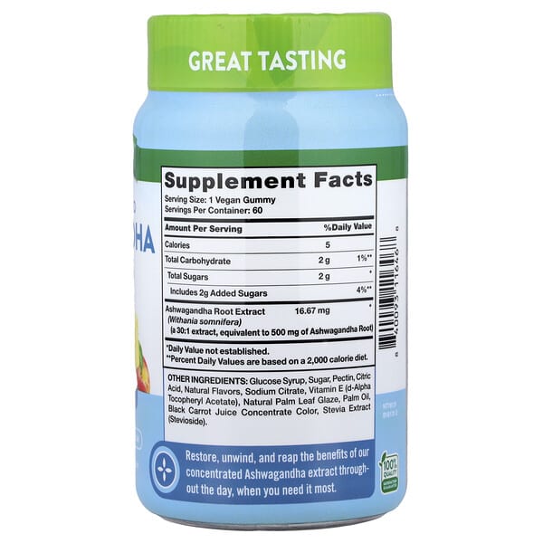 Alternative view of Nature's Truth, Ashwagandha Gummies, Delicious Tropical, 60 Gummies (16.67 mg per Gummy)