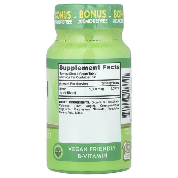 Alternative view of Nature's Truth, Biotin, 1,000 mcg, 120 Tablets