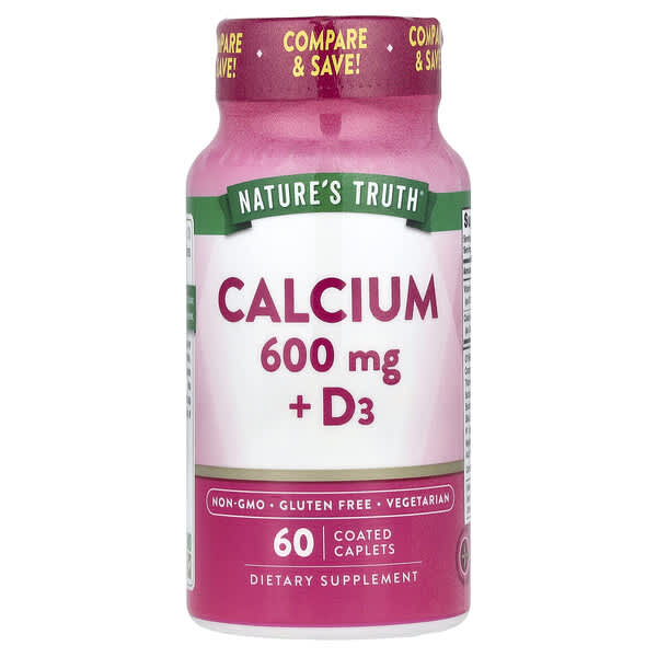 Nature's Truth, Calcium + D3, 60 Coated Caplets