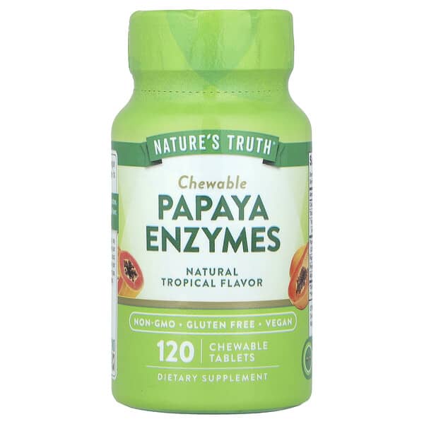 Nature's Truth, Chewable Papaya Enzymes, Natural Tropical, 120 Chewable Tablets