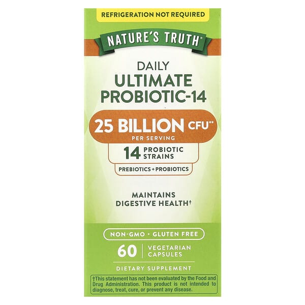 Nature's Truth, Daily Ultimate Probiotic-14, 25 Billion CFU, 60 Vegetarian Capsules