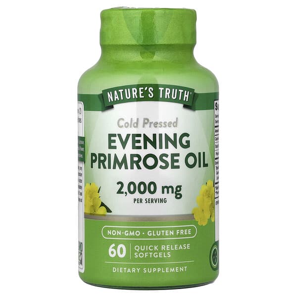 Nature's Truth, Evening Primrose Oil, Cold Pressed, 60 Quick Release Softgels (1,000 mg per Softgel)