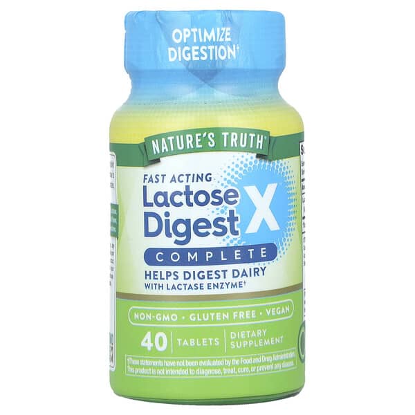 Nature's Truth, Fast Acting Lactose Digest X™ Complete, 40 Tablets (90 mg per Tablet)
