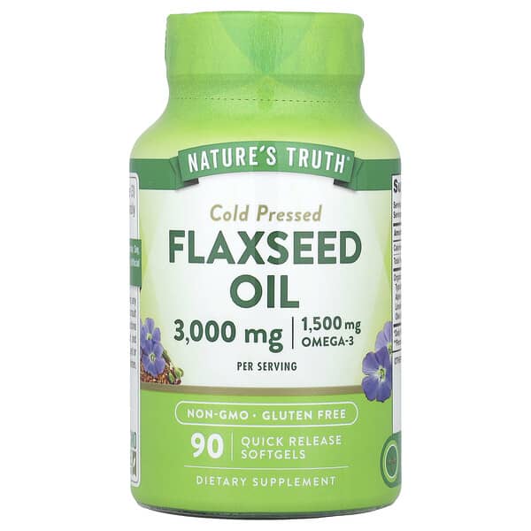 Nature's Truth, Flaxseed Oil, Cold Pressed, 90 Quick Release Softgels (1,000 mg per Softgel) 2 Nature's Truth, Flaxseed Oil, Cold Pressed, 90 Quick Release Softgels (1,000 mg per Softgel)